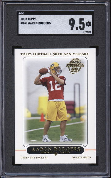 2005 Topps #431 Aaron Rodgers Rookie SGC 9.5 MT+