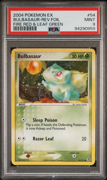 2004 Pokemon Ex Fire Red Leaf Green Reverse Holo Bulbasaur #54 PSA 9