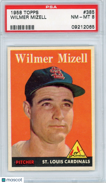 1958 Topps Wilmer Mizell #385 PSA 8