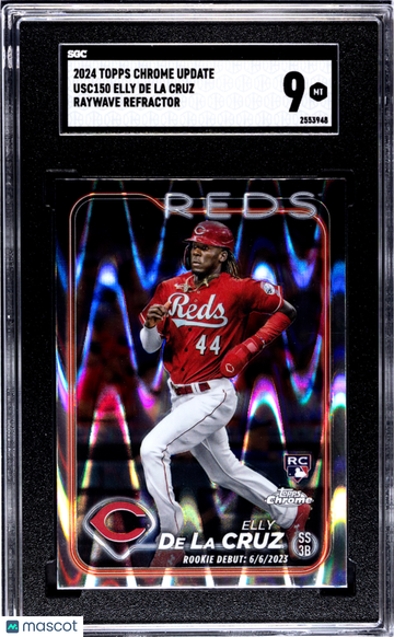 2024 Topps Chrome Update Elly De La Cruz #USC150 Raywave Refractor Rookie SGC 9