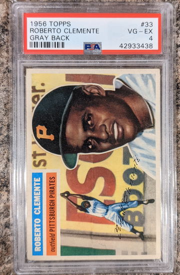 1956 Topps Roberto Clemente Gray Back PSA 4 Centered