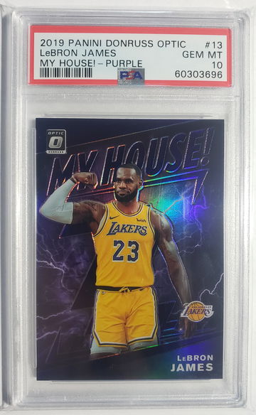2019 Donruss Optic Lebron James My House Purple Holo PSA 10