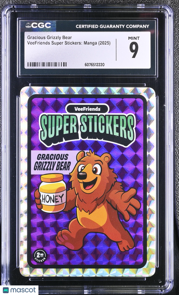 2025 Veefriends Super Stickers: Manga Gracious Grizzly Bear CGC 9