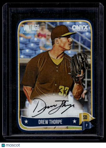 2024 Onyx Vintage Drew Thorpe #VADRTH Black Bordered Autographs SN AU