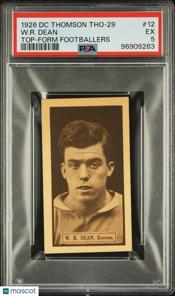 1926 DCThomson Footballers Dixie Dean W. R. Dean #12 TOP-FORM Rookie PSA 5