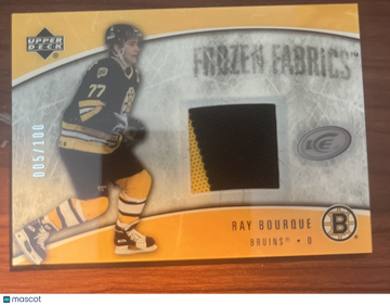 2005 Upper Deck Ice Frozen Fabrics Glass Relic Ray Bourque #FF-RB Relic Memorabilia