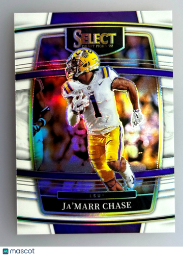 2022 Panini Select Draft Picks Ja'Marr Chase #82 White Prizm Short Print Base Set