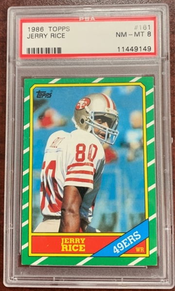1986 Topps Jerry Rice Rookie HOF PSA 8 Greatest WR of All Time Invest