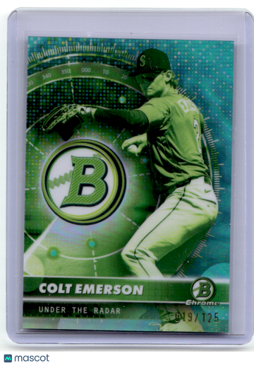 Colt Emerson 2026 Bowman Chrome Under the Radar Green Refractor Short Print 019/125 Parallel/Variety #UR-4