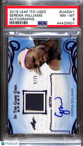 2019 Leaf In The Game Used Autograph Memorabilia Serena Williams #UASW1 PSA 8