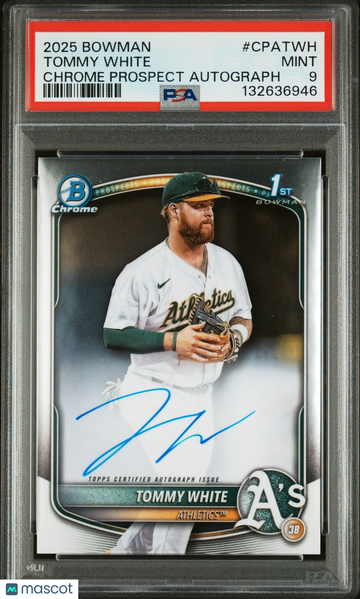 2025 BOWMAN CHROME PROSPECT AUTOGRAPHS TOMMY WHITE #CPATWH PSA 9