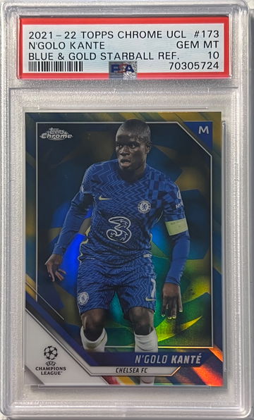 2021 Topps Chrome UCL Blue Gold Starball Refractor N’Golo Kante /75 PSA 10 Chelsea