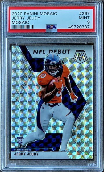 2020 JERRY JEUDY Panini Silver Mosaic Prizm PSA 9 POP 33 Rookie RC #267