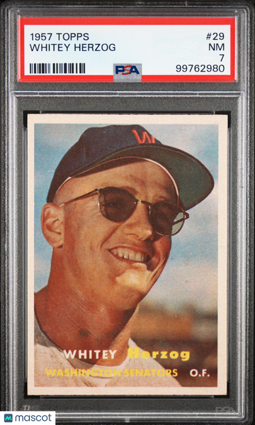 1957 Topps Whitey Herzog #29 PSA 7