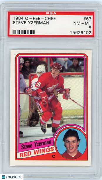 1984 O-Pee-Chee Steve Yzerman #67 PSA 8