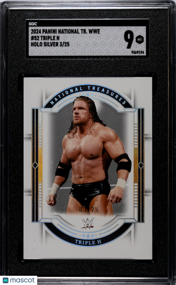 2024 Panini National Treasures Wwe Triple H #52 Holo Silver SGC 9