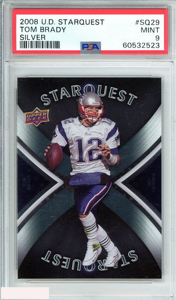 2008 UPPER DECK STARQUEST TOM BRADY #SQ29 SILVER NEW ENGLAND PATRIOTS PSA 9 MINT