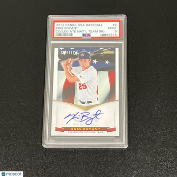2012 Panini Usa Baseball Collegiate National Team Signatures Kris Bryant #2 Collegiate Nat'l Team SIG. PSA 9