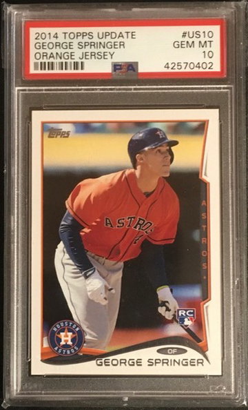 2014 Topps Update - GEORGE SPRINGER - Orange Jersey - Rookie - PSA 10
