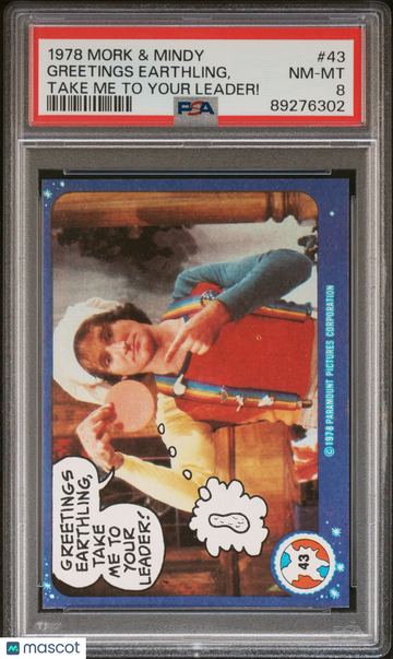 1978 Topps Mork & Mindy Greetings Earthling, #43 PSA 8