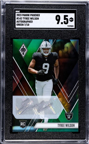 2023 Panini Phoenix Green Tyree Wilson #142 RC Auto /10 SGC 9.5