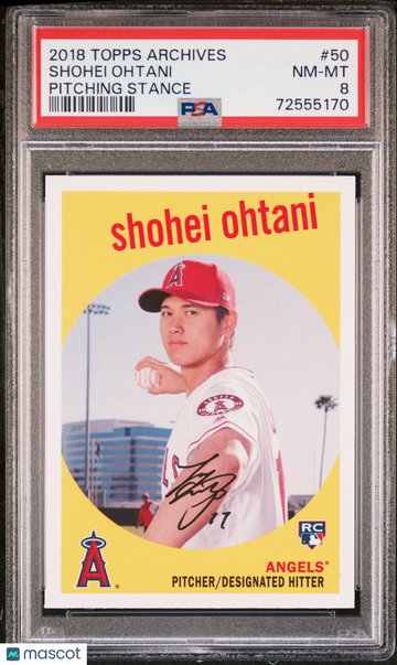 2018 Topps Archives Shohei Ohtani #50 Pitching Stance PSA 8