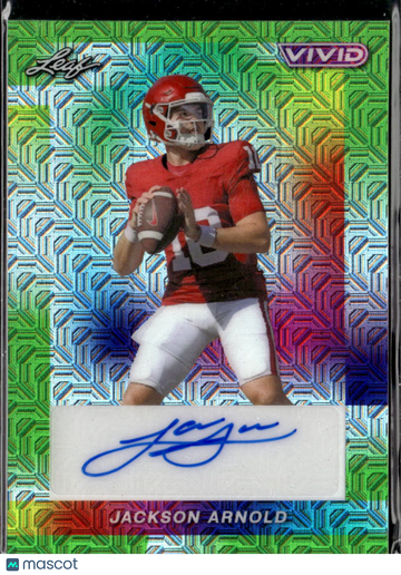 Jackson Arnold 2024 Leaf Vivid Auto Green /4 Oklahoma Sooners