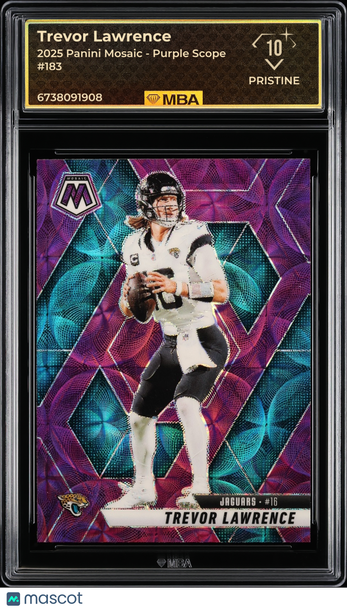 2025 Panini Mosaic Trevor Lawrence #183 Purple Scope MBA 10