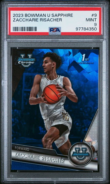 2023 Bowman U Chrome Sapphire Zaccharie Risacher #9 1st Bowman PSA 9