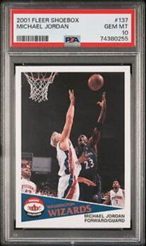 2001 Upper Deck UD Fleer Shoebox 137 Michael Jordan Washington Wizards PSA 10 Gem Mint