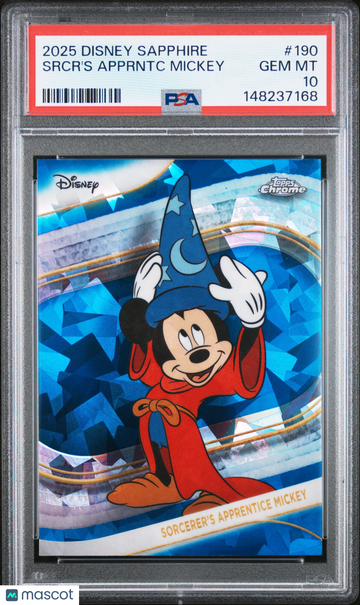 2025 Topps Chrome Disney Sapphire Edition Srcr's Apprntc Mickey #190 PSA 10