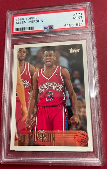 1996 TOPPS Allen Iverson ROOKIE RC #171 PSA 9