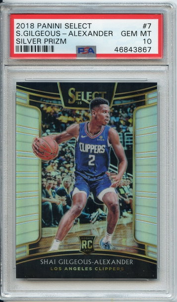 Shai Gilgeous Alexander Select Silver Prizm PSA 10