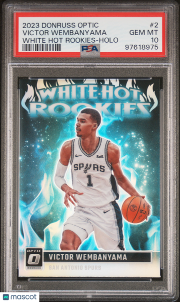 2023 Panini Donruss Optic White Hot Rookies Victor Wembanyama #2 White Hot Rookies-Holo PSA 10