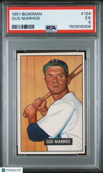1951 Bowman Gus Niarhos #124 PSA 5