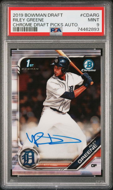 2019 BOWMAN DRAFT AUTO Riley Greene PSA 9