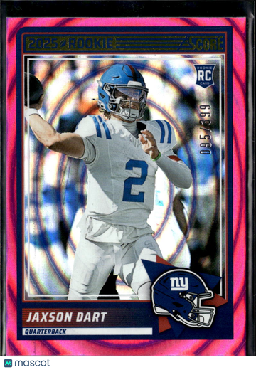 Jaxson Dart 2025 Panini Score RC Pink Swirl /399 New York Giants