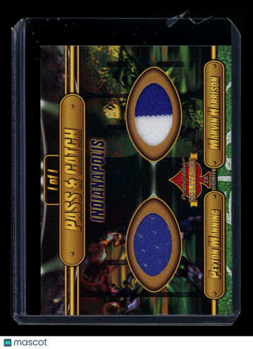 2023 President's Choice Solitaire 2.0 Update Series Pass & Catch Marvin Harrison Peyton Manning /1 Dual Memorabilia Game