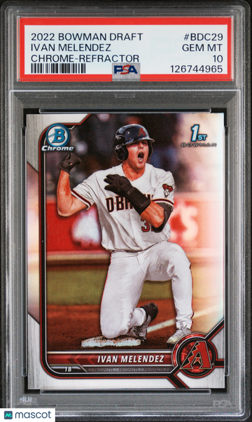 2022 Bowman Draft Ivan Melendez #BDC29 Chrome Refractor PSA 10
