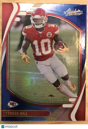 Tyreek Hill 2021 Absolute #2 Spectrum Blue Parallel #32/50 Kansas City Chiefs