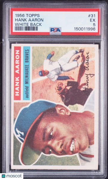 1956 Topps Hank Aaron #31 White Back PSA 5