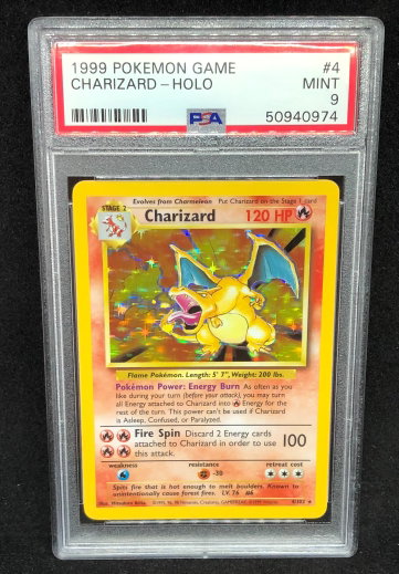 Charizard 1999 Pokemon Base Set Unlimited PSA 9 Mint