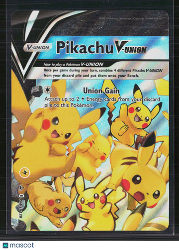 Pokemon Trading Card 2021 Celebrations Pikachu V-Union Holo Black Star Promo FA SWSH139