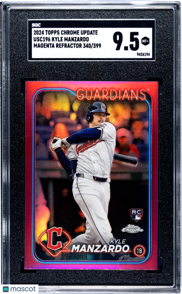 2024 Topps Chrome Update Kyle Manzardo #USC196 Magenta Refractor SGC 9.5