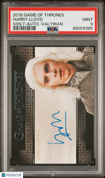 2018 Game Of Thrones Season 7-Autograph Harry Lloyd Valyrian PSA 9