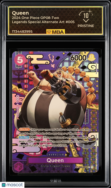 2024 One Piece OP08-Two Legends Queen #005 Special Alternate Art MBA 10