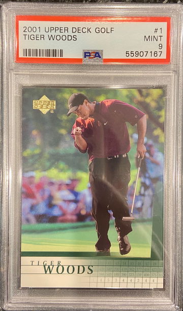 2001 Tiger Woods Upper Deck Rookie Card RC #1 - PSA 9 (MINT)