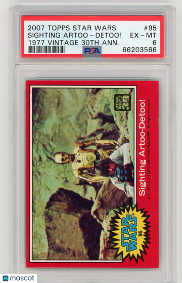 2007 Topps Star Wars 1977 Vintage 30th Anniversary Stamped Card Sighting Artoo-Detoo! #95 PSA 6