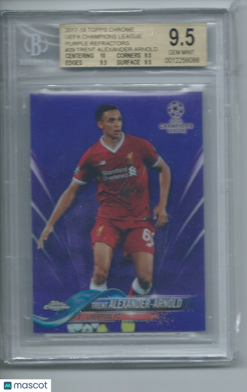 2017-18 Topps Chrome UEFA Champions League Purple Refractors Trent Alexander-Arnold #29 BGS 9.5