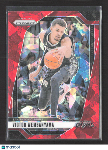 2024 Panini Prizm Red Mosaic #172 Victor Wembanyama Spurs Basketball Card